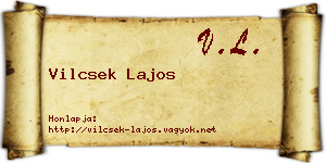 Vilcsek Lajos névjegykártya